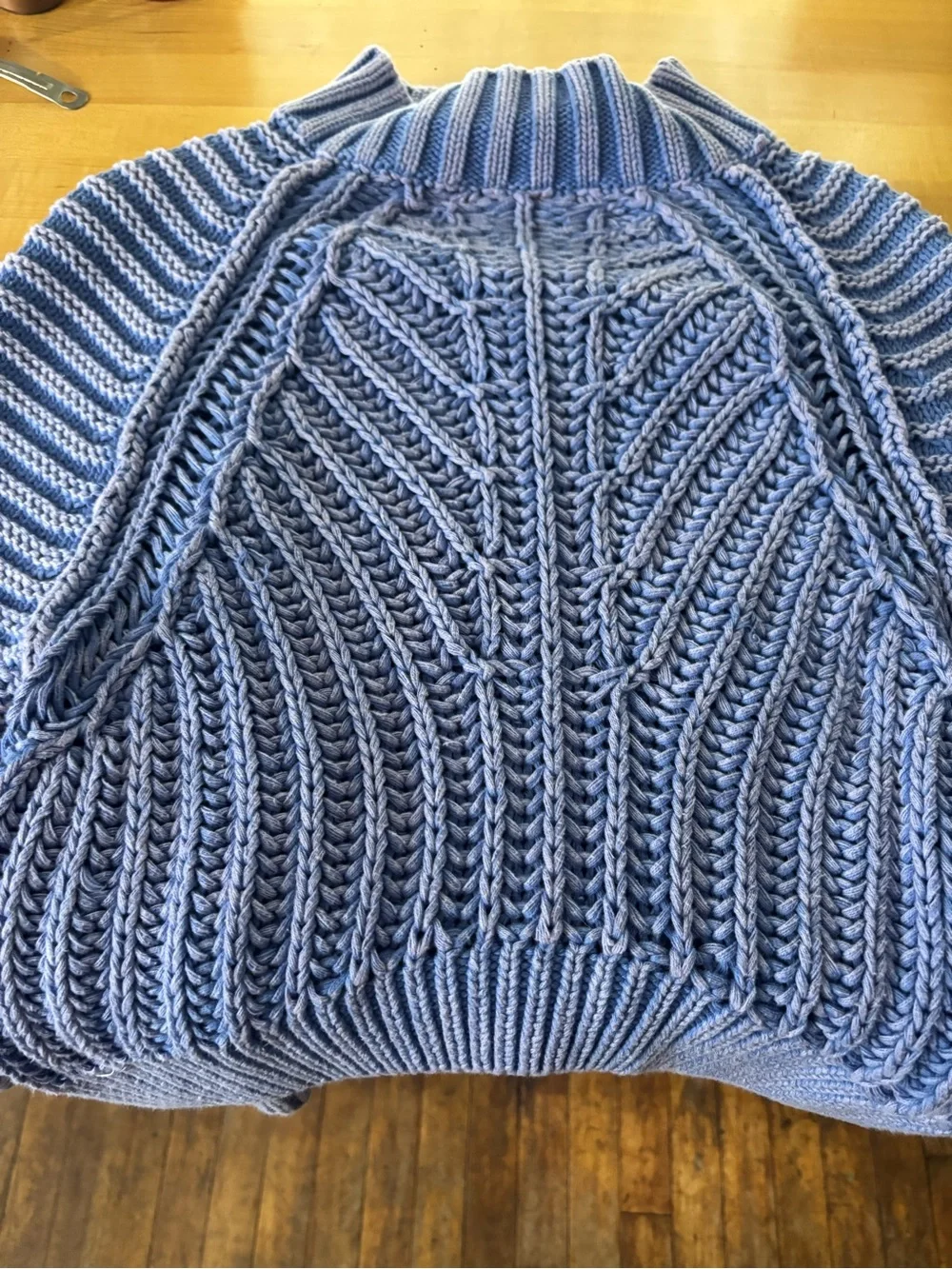 Free People Chunky Light Blue Turtleneck Sweater